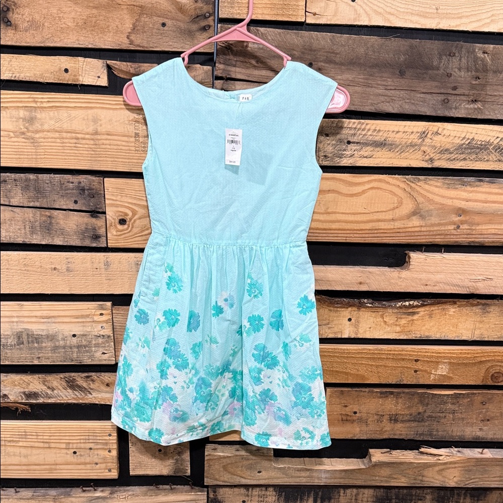 GAP Girls Blue Floral Print Fit
And Flare‎ Dress Size Large (10) NWT